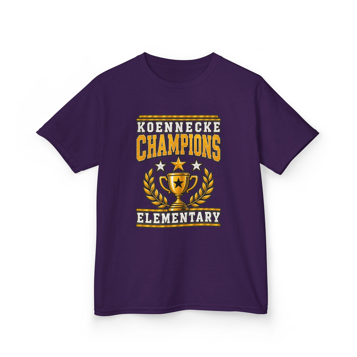 Koennecke Champions Elementary Kids T-Shirt — School Spirit Trophy Design