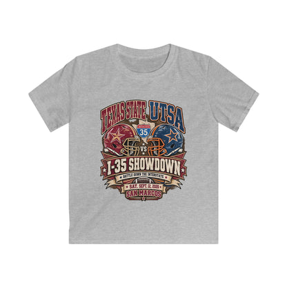 Kids Football Tee – I-35 Showdown Texas State vs UTSA Youth Game Shirt