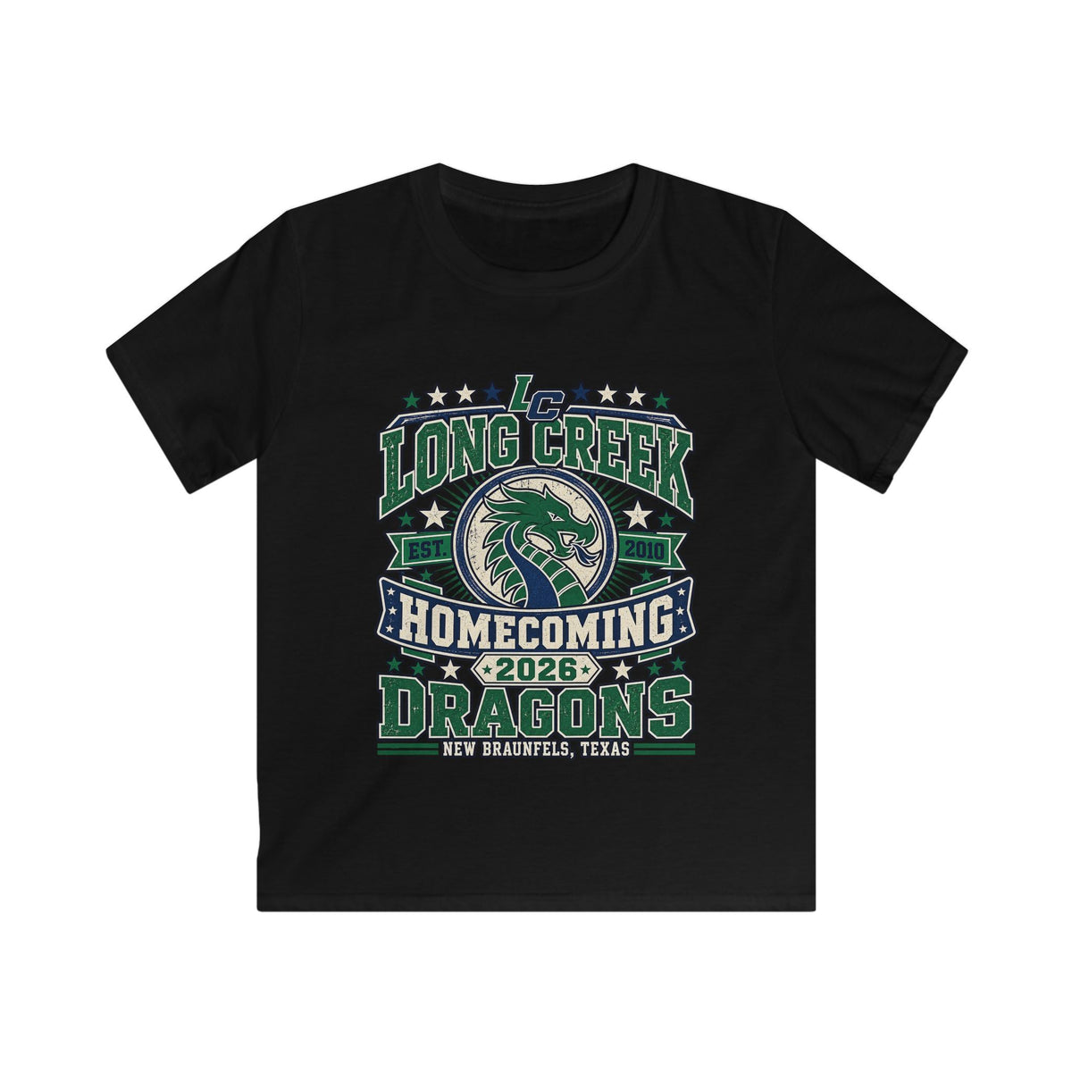 Homecoming Dragons Kids Tee — Long Creek 2026 School Spirit Shirt
