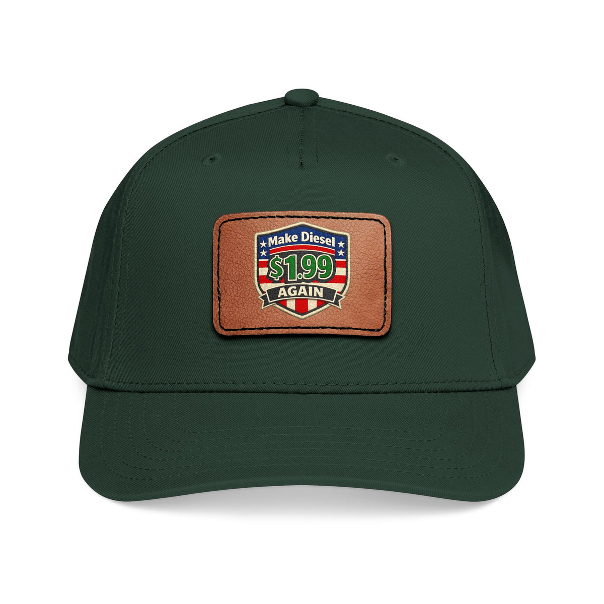 Diesel Mid Profile Baseball Cap with Leather Patch (Rectangle)