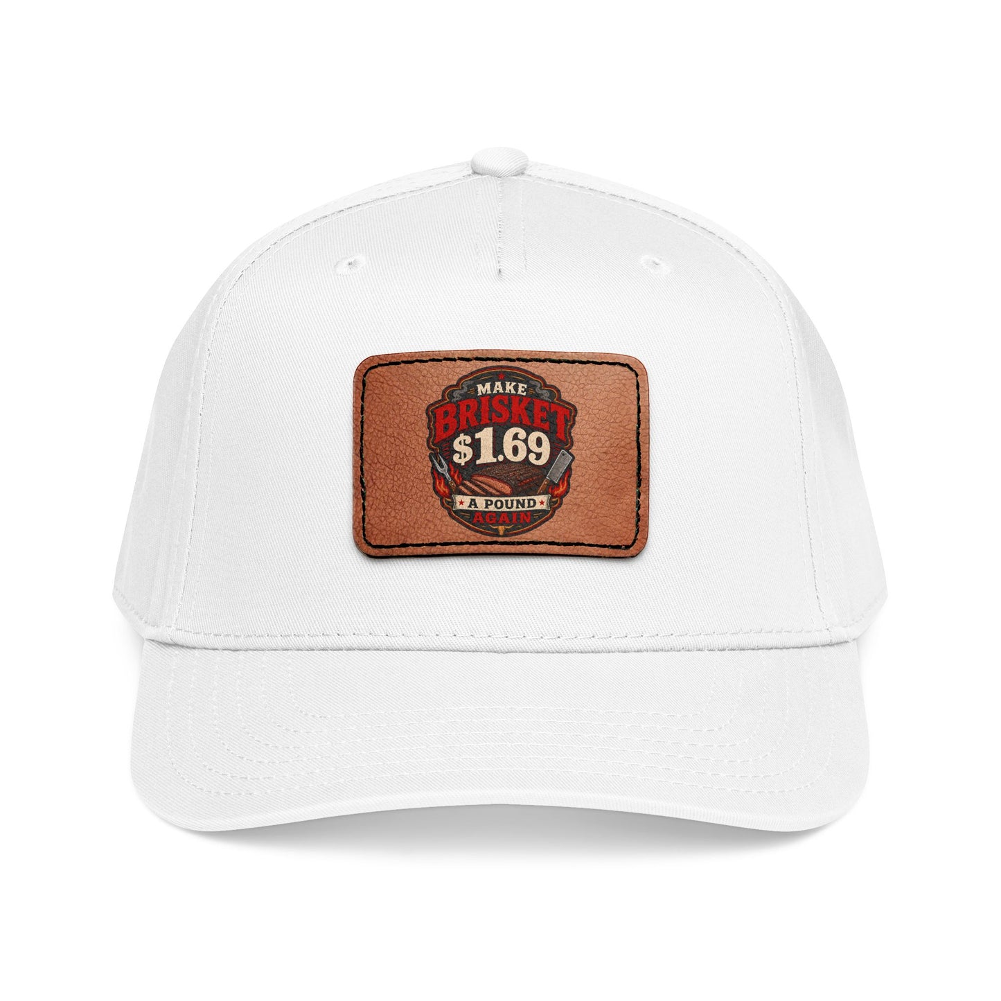 VSA Brisket Mid Profile Baseball Cap with Leather Patch (Rectangle)
