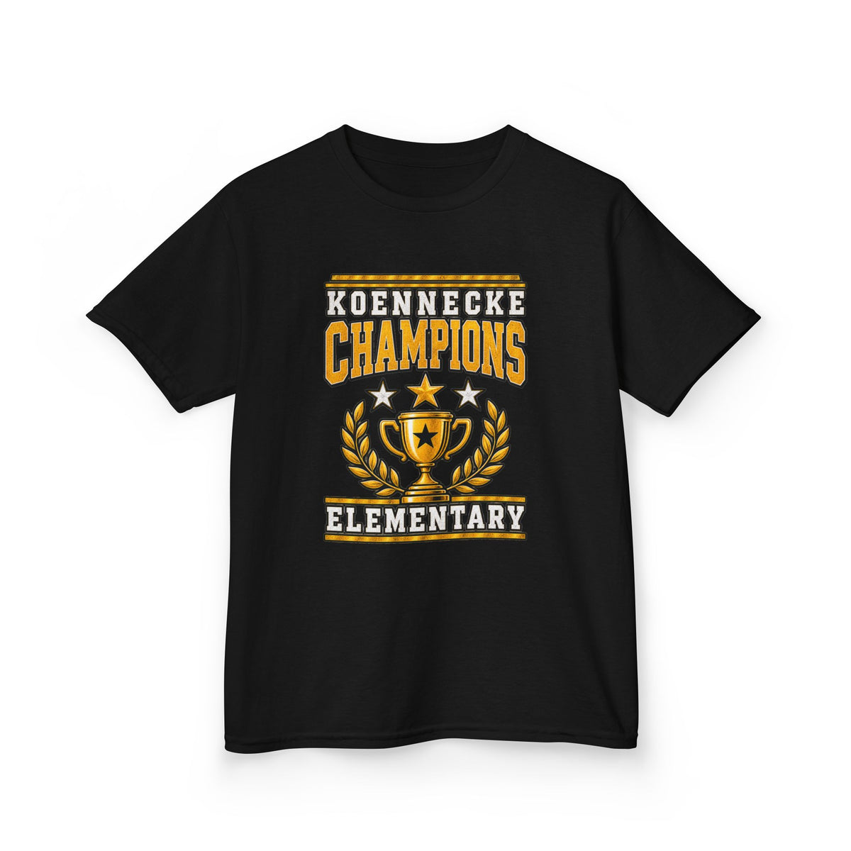Koennecke Champions Elementary Kids T-Shirt — School Spirit Trophy Design