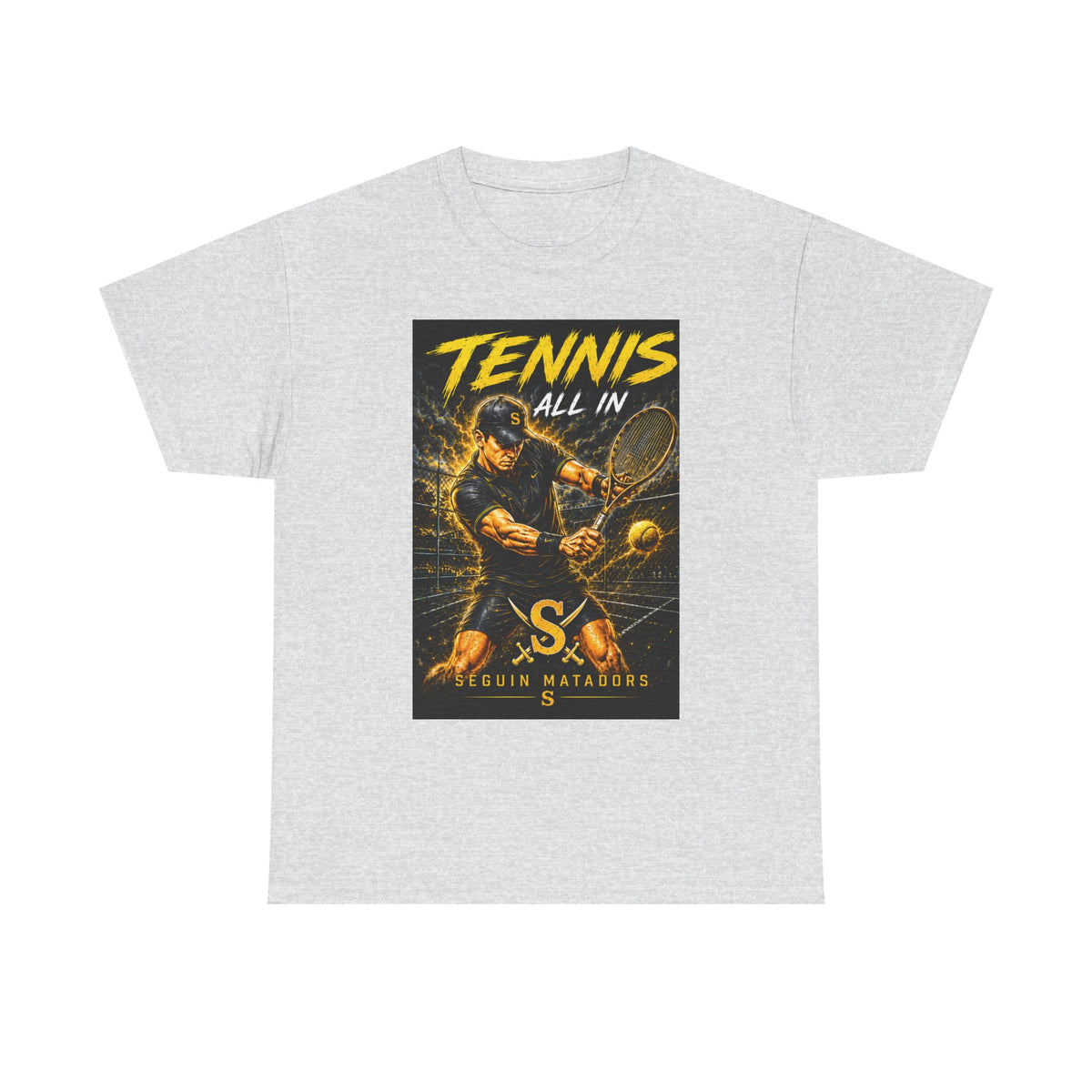 Tennis All In Graphic Tee — Vintage Tennis Player Poster Shirt