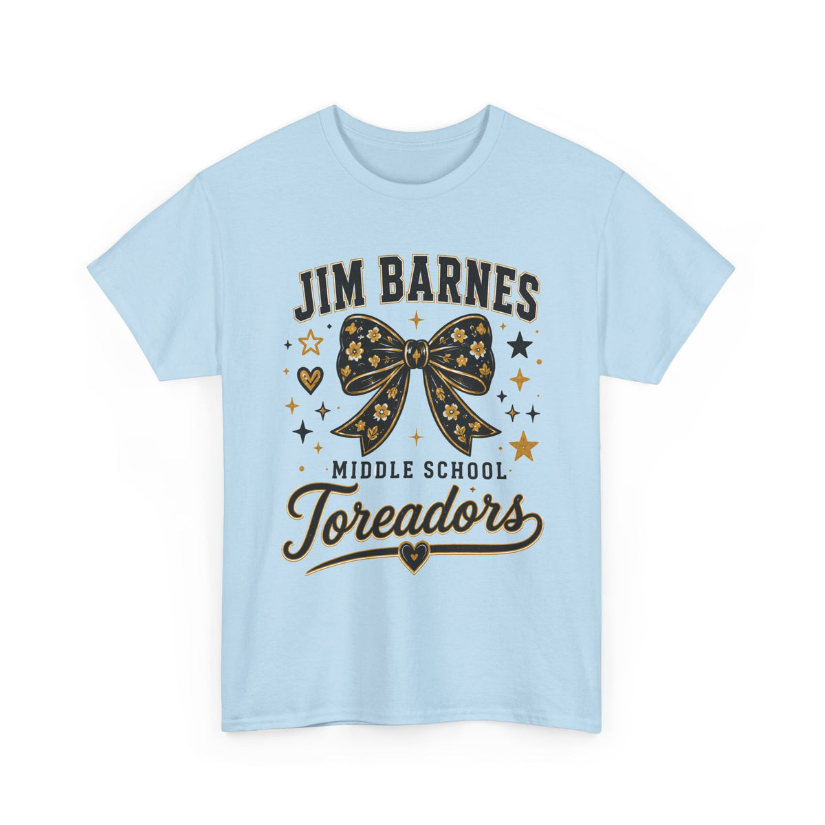 T-Shirt — Jim Barnes Middle School Toreadors Cheer Bow Design