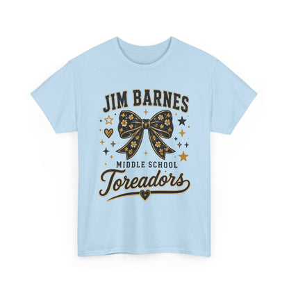 T-Shirt — Jim Barnes Middle School Toreadors Cheer Bow Design