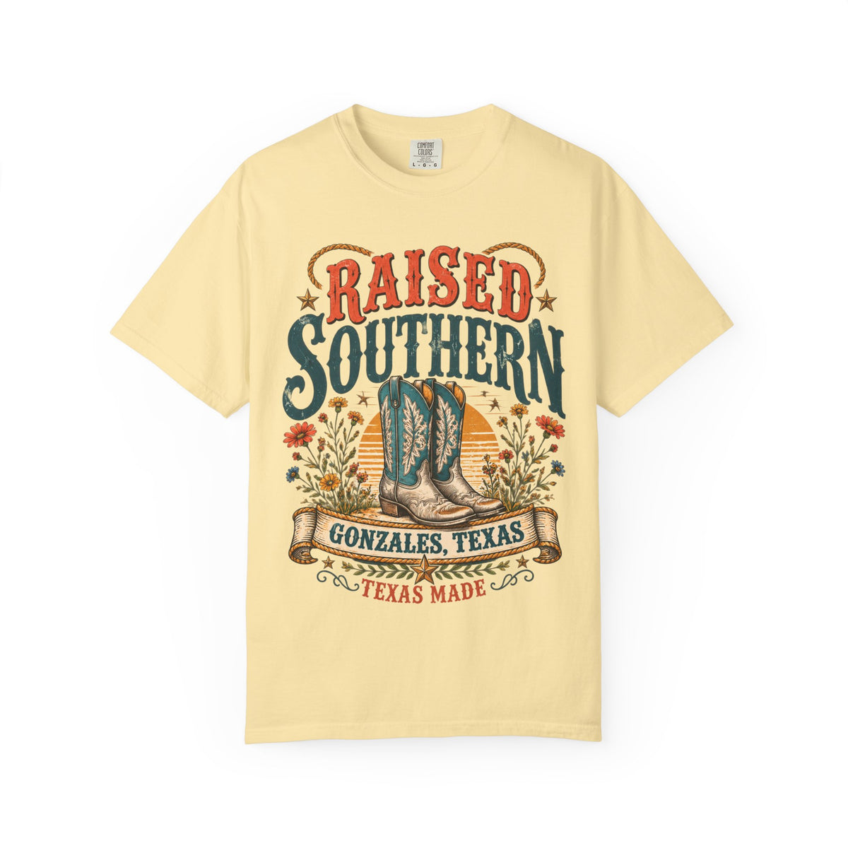 Raised Southern T-Shirt — Gonzales, Texas Retro Western Tee