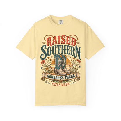 Raised Southern T-Shirt — Gonzales, Texas Retro Western Tee