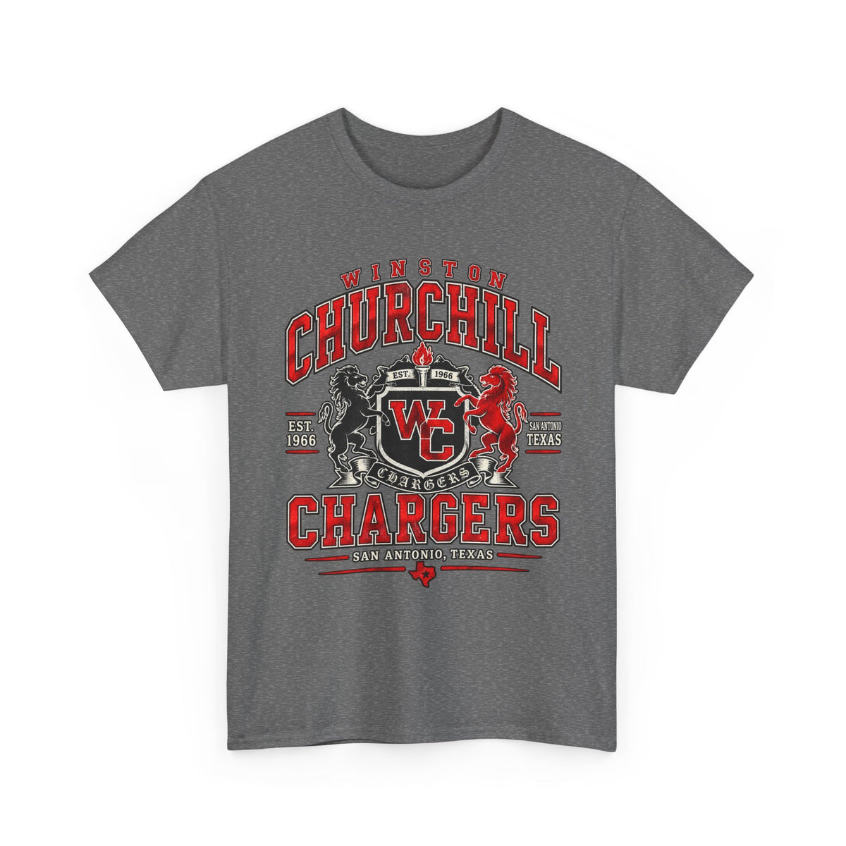 Churchill Chargers School Spirit T-Shirt — WC Logo & Mascot Tee