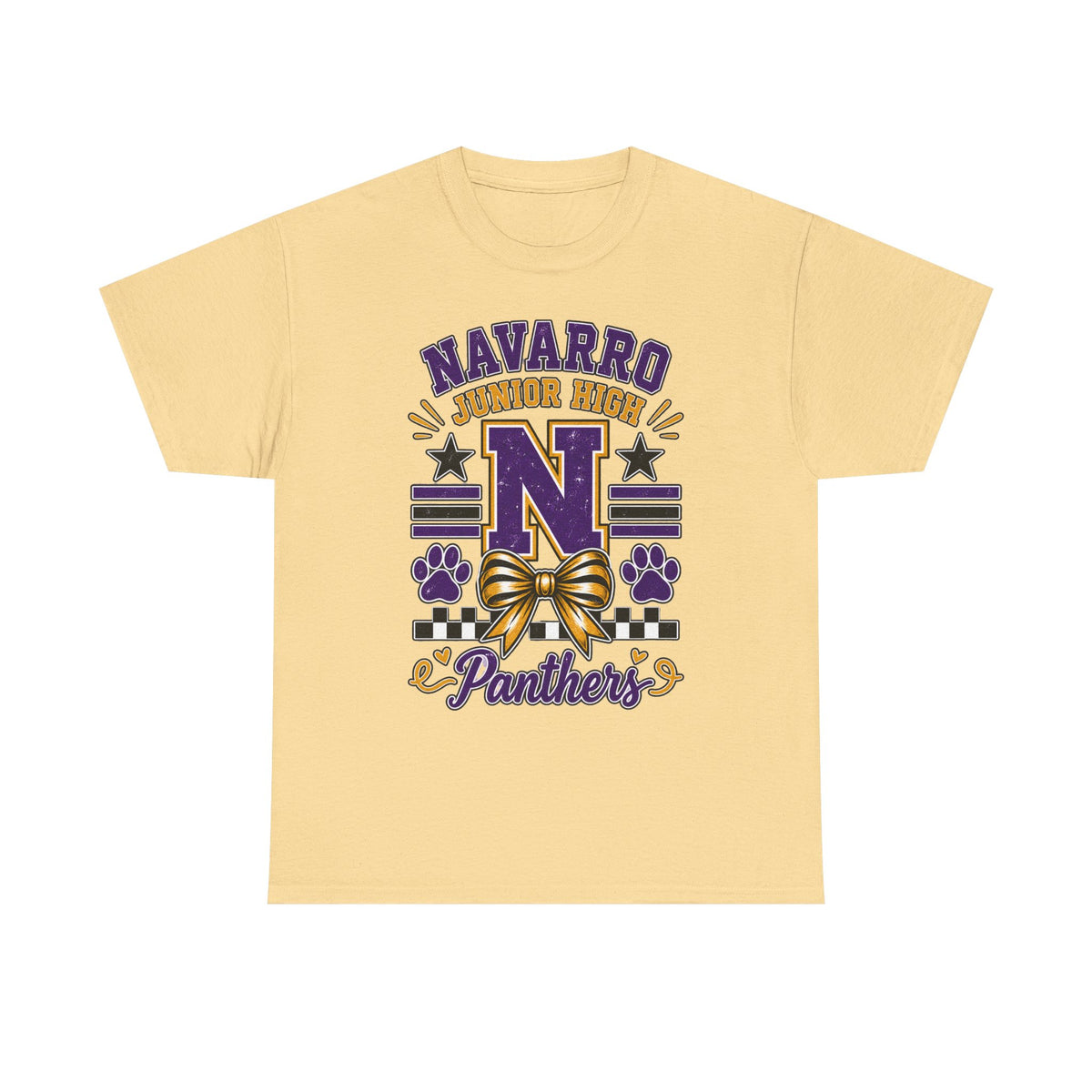 Navarro Junior High Panthers T-Shirt – School Spirit Tee with Purple & Gold Mascot Design