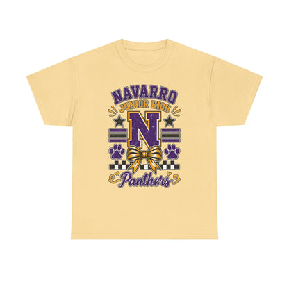Navarro Junior High Panthers T-Shirt – School Spirit Tee with Purple & Gold Mascot Design