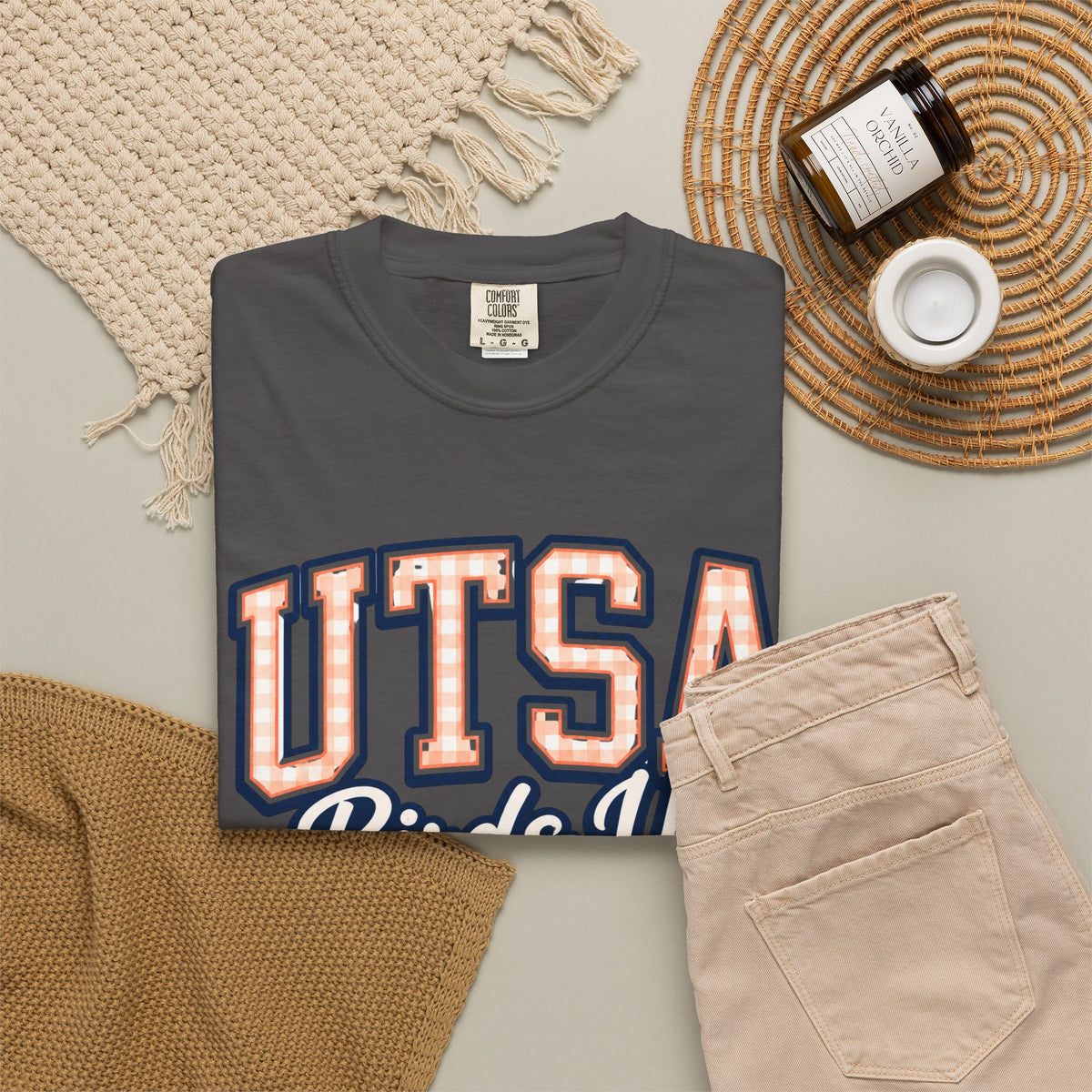 UTSA Birds Up T-Shirt — San Antonio Orange Garment-Dyed Tee
