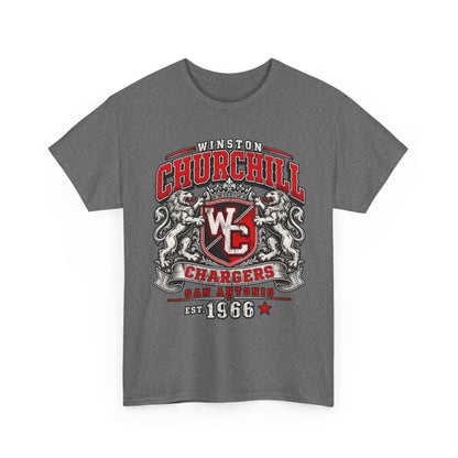 Churchill Chargers Vintage Crest T-Shirt — Winston Churchill 1966 School Spirit Tee