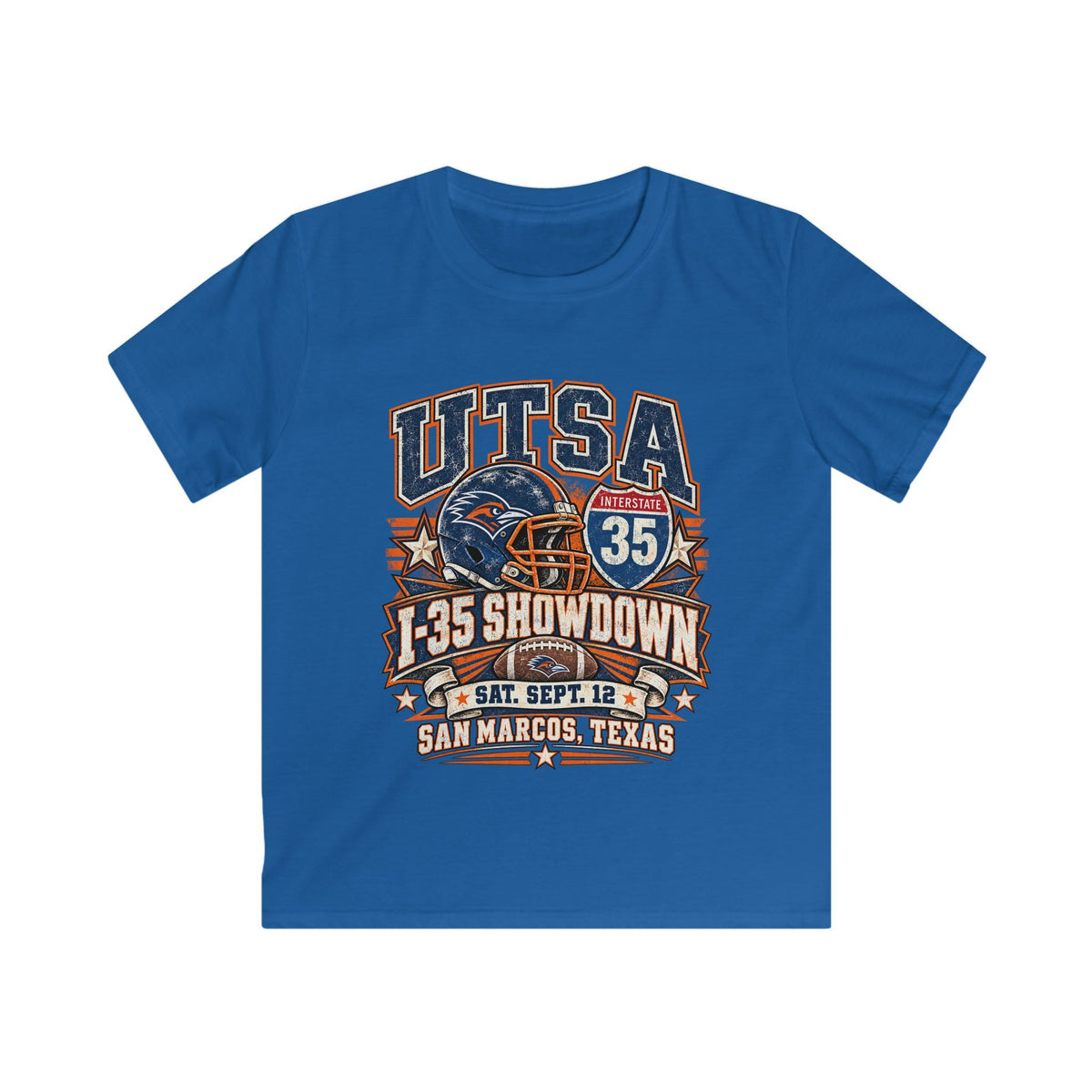 UTSA I‑35 Showdown Kids T‑Shirt — San Marcos Football Game Tee
