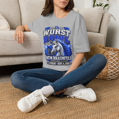 Wurst Bowl T-Shirt — New Braunfels 2026 Unicorn Football Event Tee