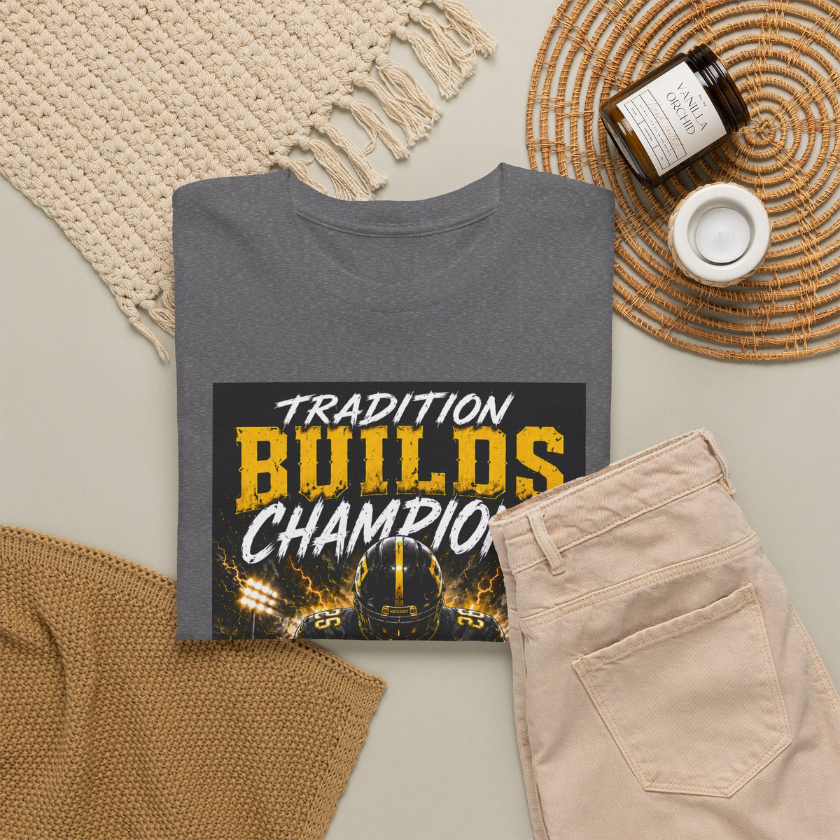 Tradition Builds Champions Football T‑Shirt — Senior Matadors Team Tee