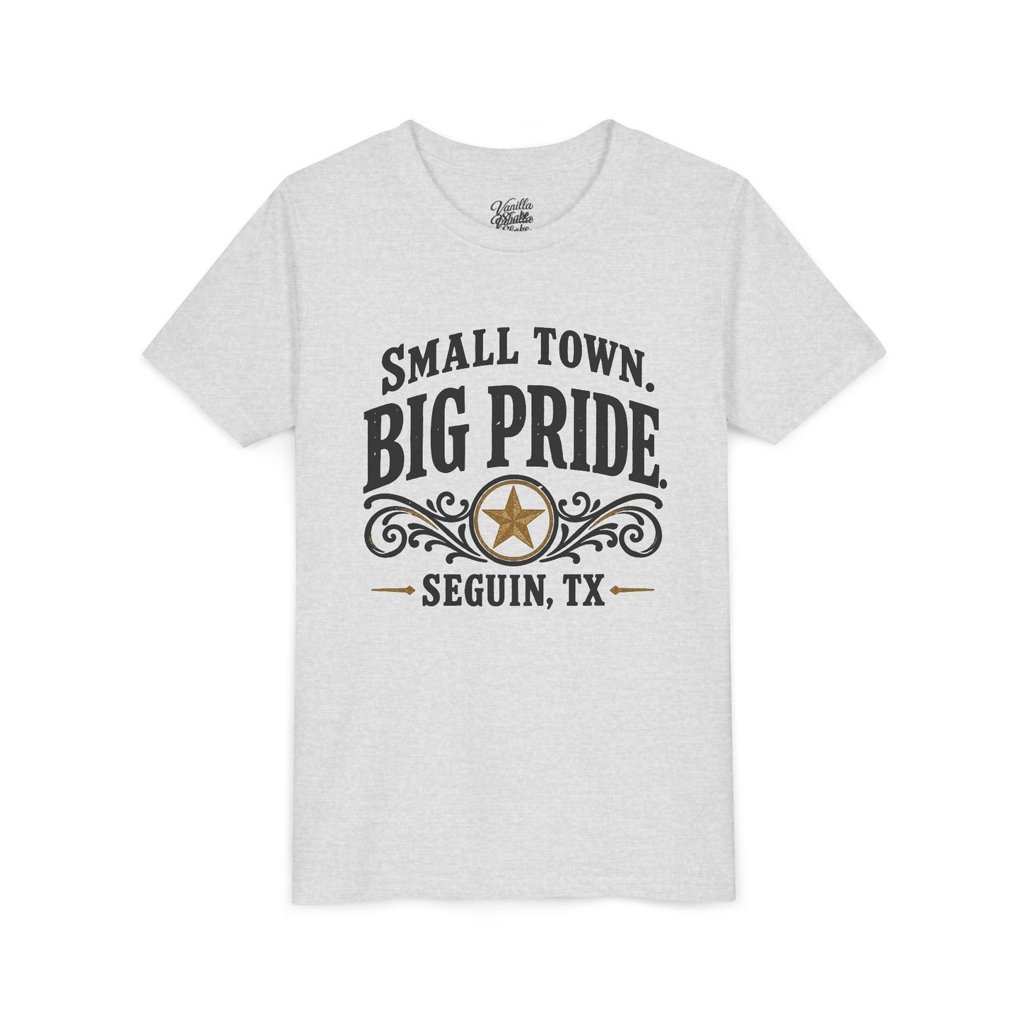 Youth Tee — "Small Town. Big Pride. Seguin, TX" Vintage Star