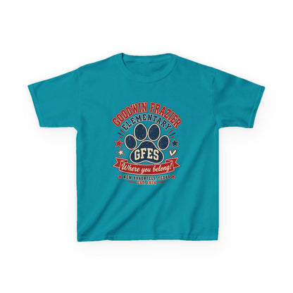 Kids Tee — Goodwin Frazier Elementary GFES Paw Print School Spirit Shirt
