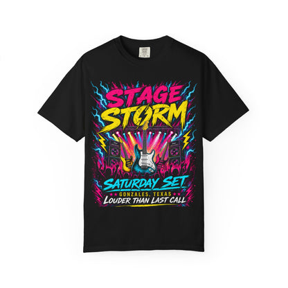 Stage Storm Rock Band T-Shirt — "Stage Storm" Guitar Concert Graphic Tee