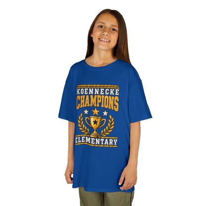 Koennecke Champions Elementary Kids T-Shirt — School Spirit Trophy Design