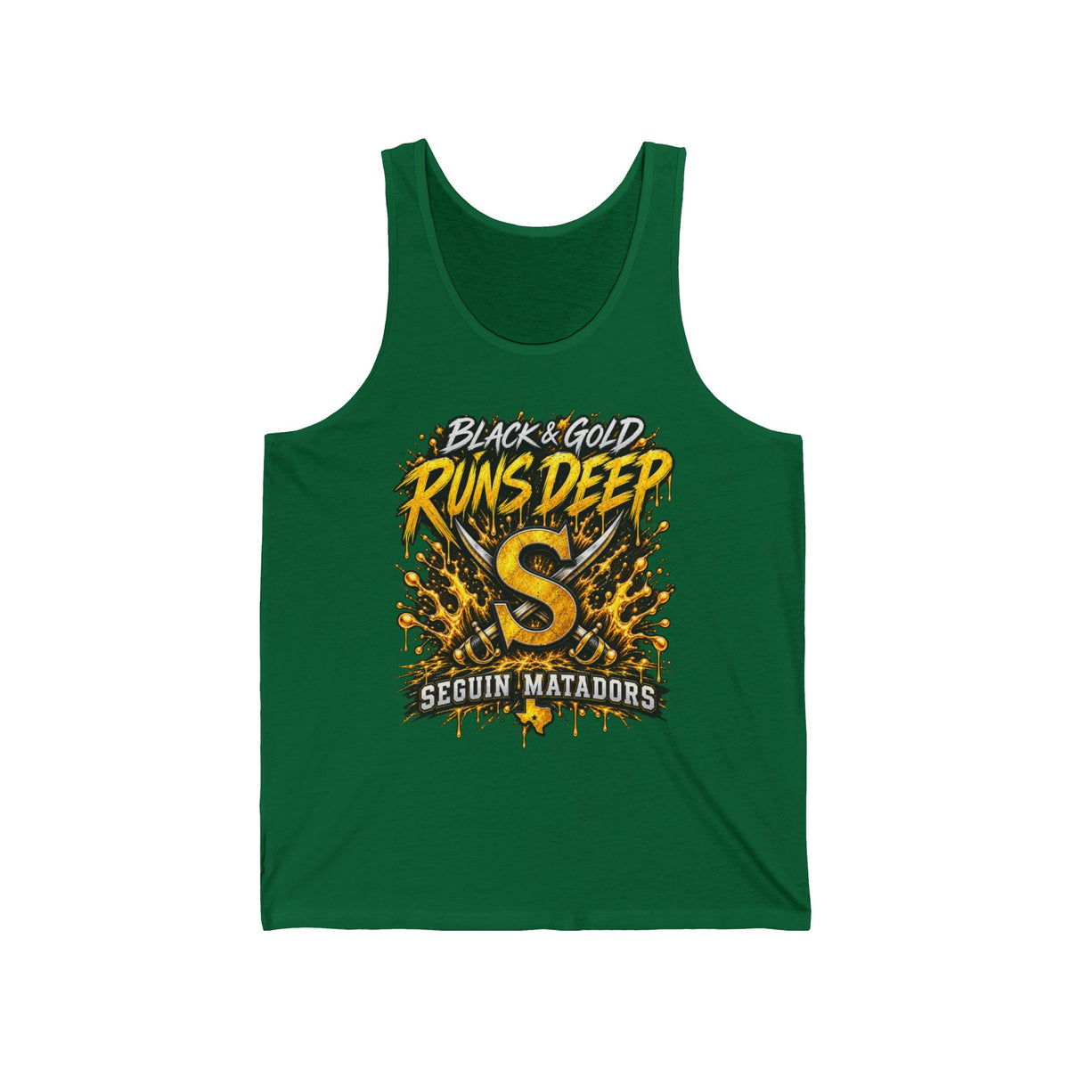 Seguin Matadors "Black & Gold Runs Deep" Tank Top