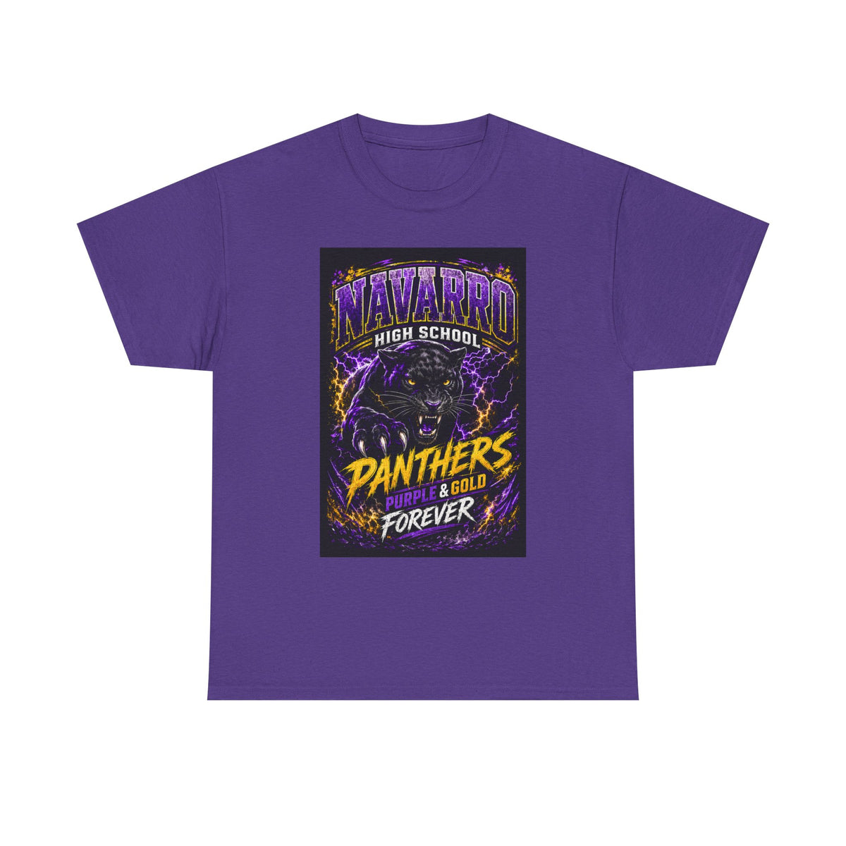 Navarro High Panthers T‑Shirt — Purple & Gold "Panthers Forever" School Spirit Tee