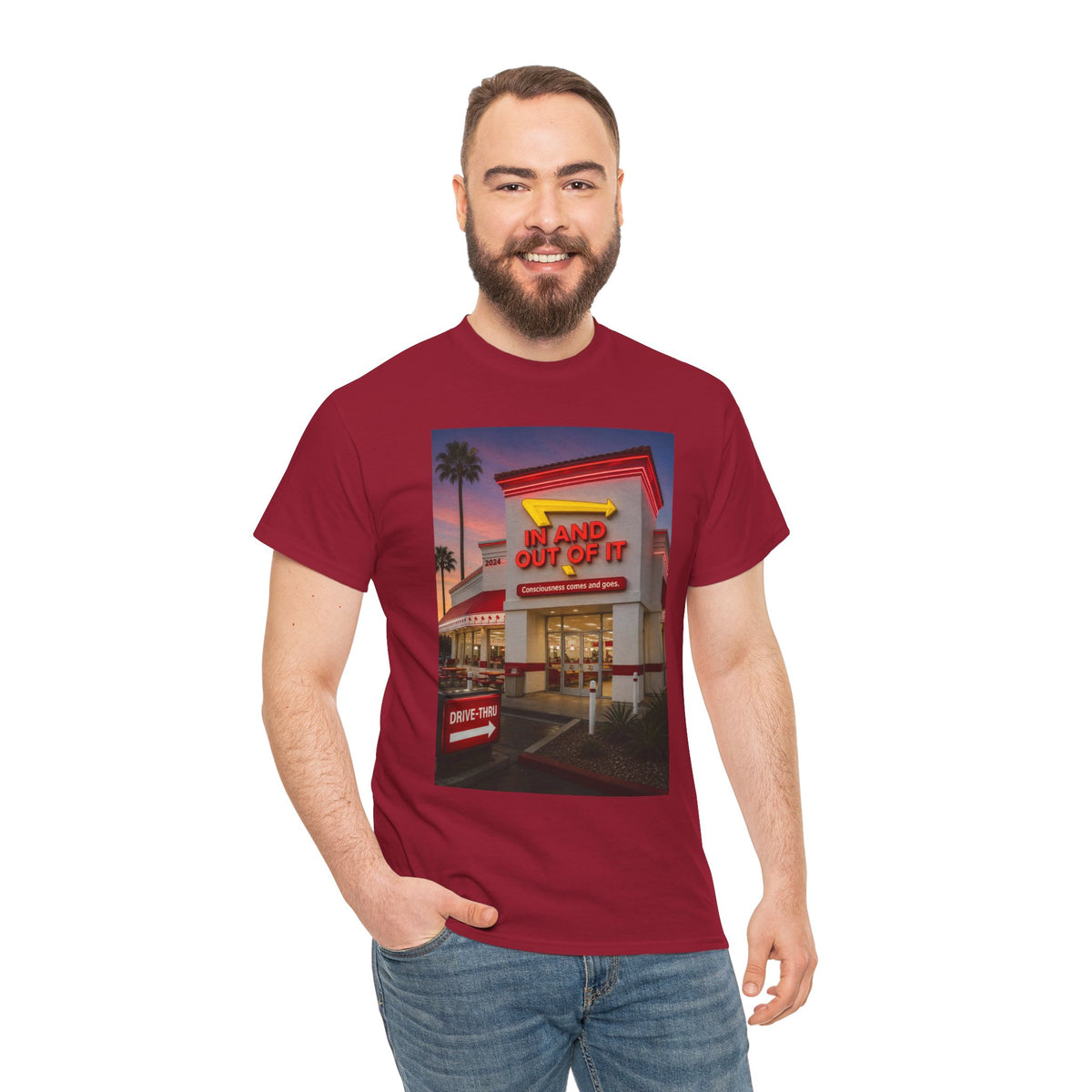 Retro Diner Photo T‑Shirt – 'A Hand Out Of It' Vintage Neon Tee