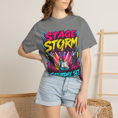 Stage Storm Rock Band T-Shirt — "Stage Storm" Guitar Concert Graphic Tee