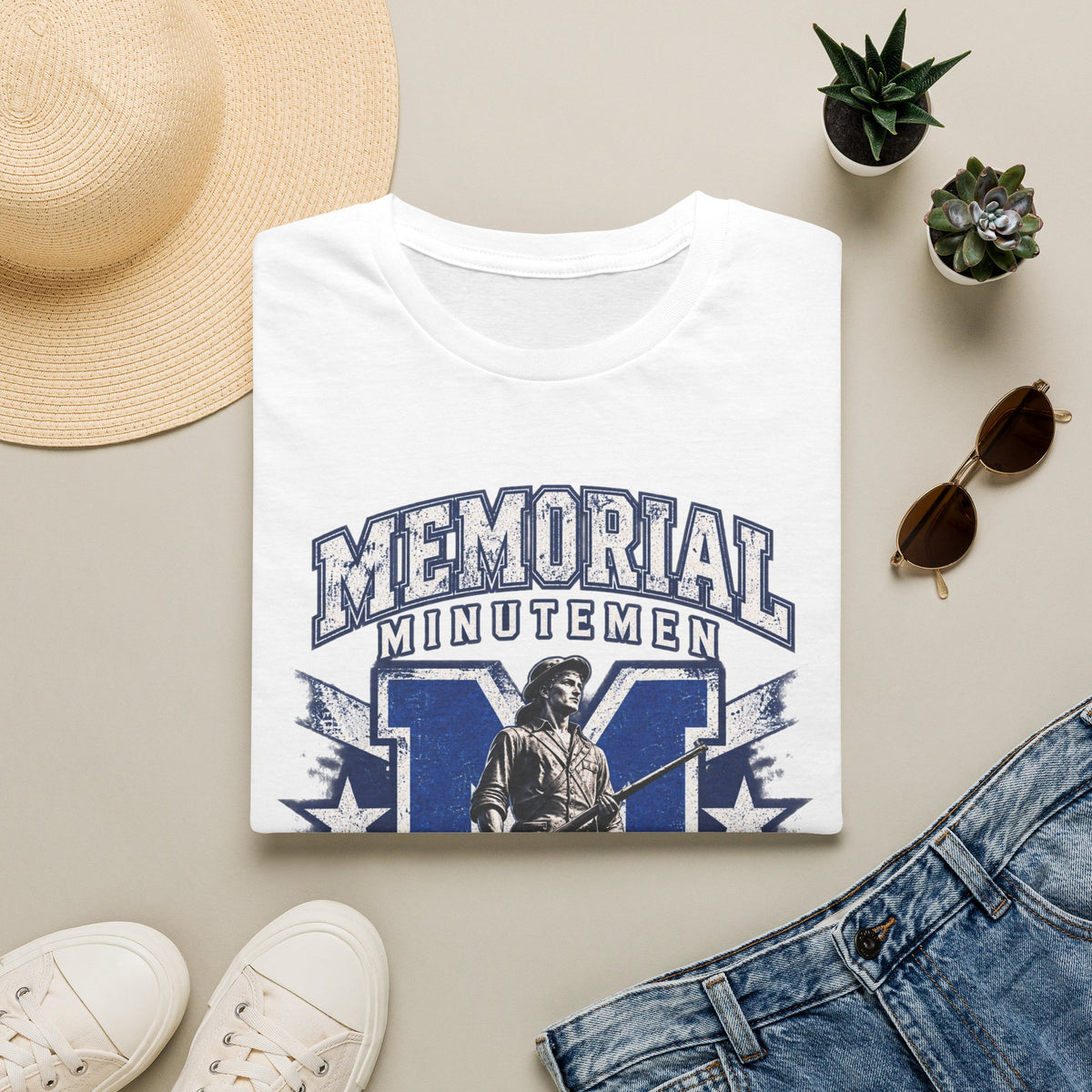 Memorial Minutemen Graphic T-Shirt — Vintage Patriot Military Tribute Tee