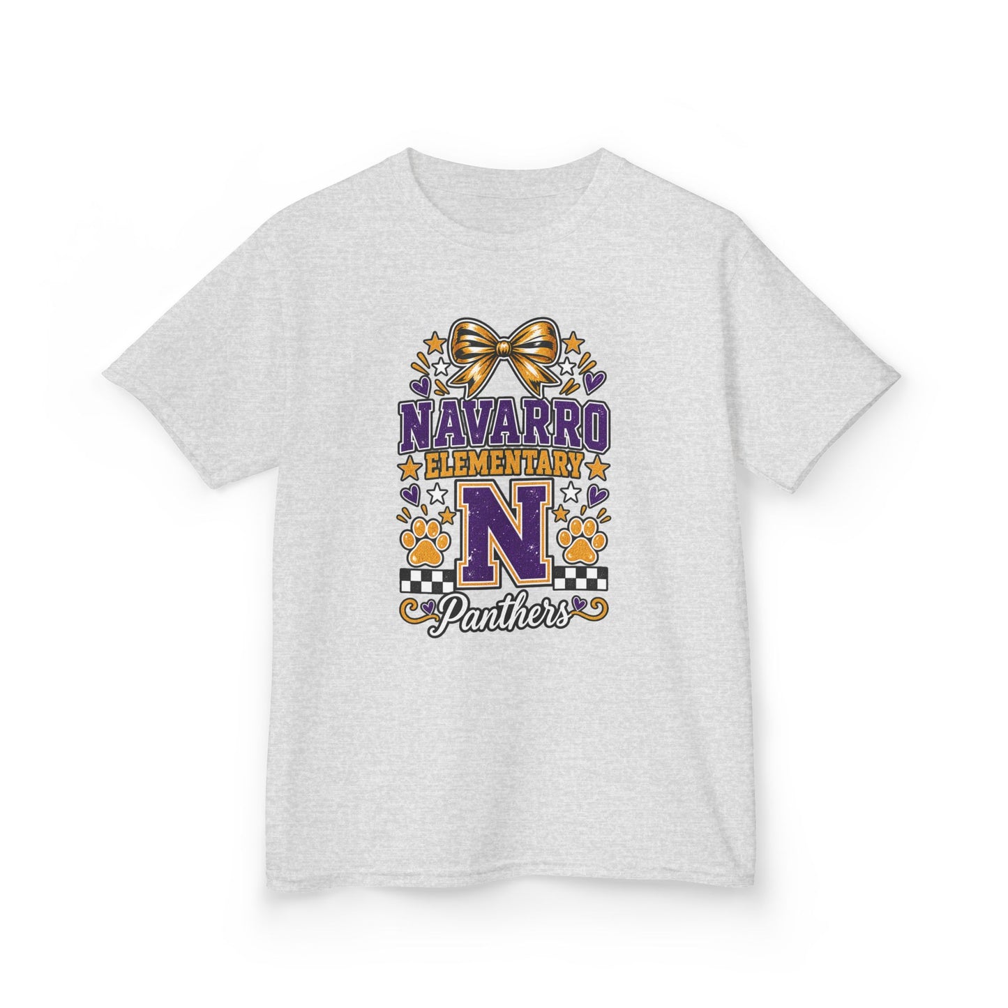 Kids Navarro Elementary Panthers T‑Shirt — Purple & Gold School Spirit Tee