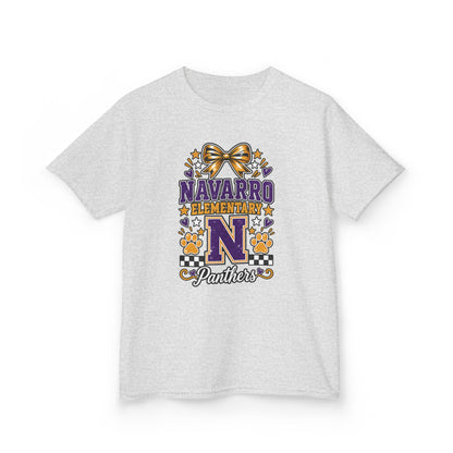 Kids Navarro Elementary Panthers T‑Shirt — Purple & Gold School Spirit Tee