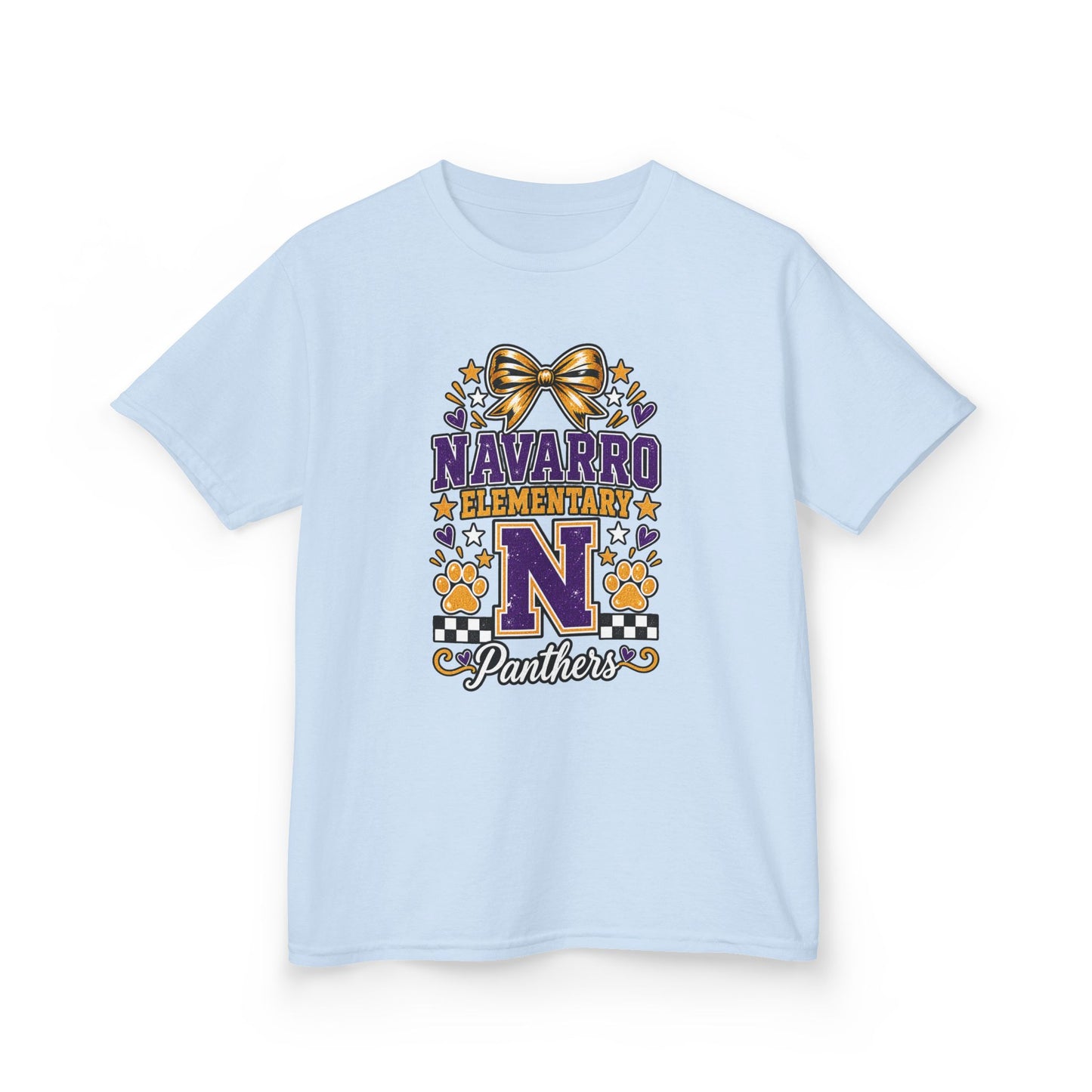 Kids Navarro Elementary Panthers T‑Shirt — Purple & Gold School Spirit Tee
