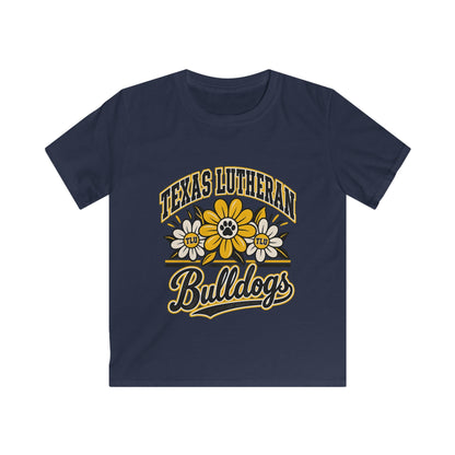 Texas Lutheran Bulldogs Kids T-Shirt — Floral Mascot Youth Tee