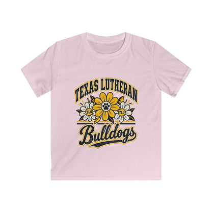 Texas Lutheran Bulldogs Kids T-Shirt — Floral Mascot Youth Tee