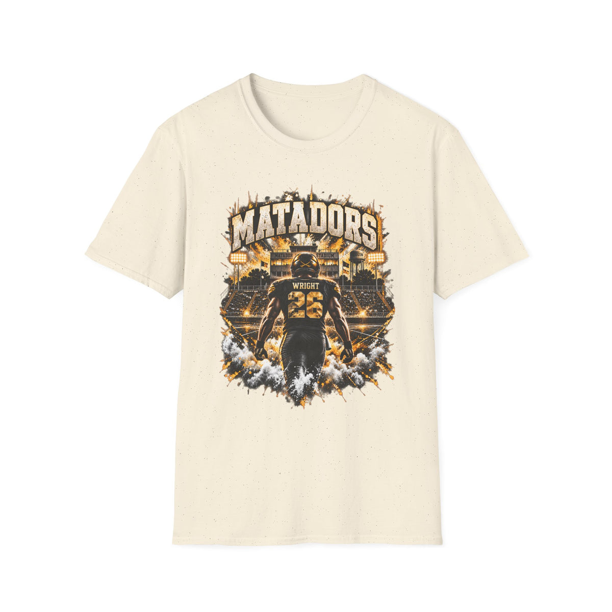 Matadors Football Player Graphic T-Shirt — Team Jersey Number 26 Fan Tee