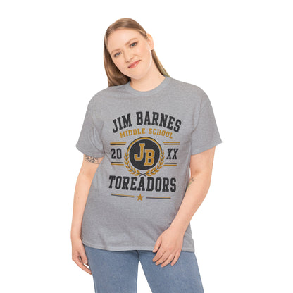Jim Barnes Middle School Toreadors T-Shirt — School Spirit Tee with JB Crest