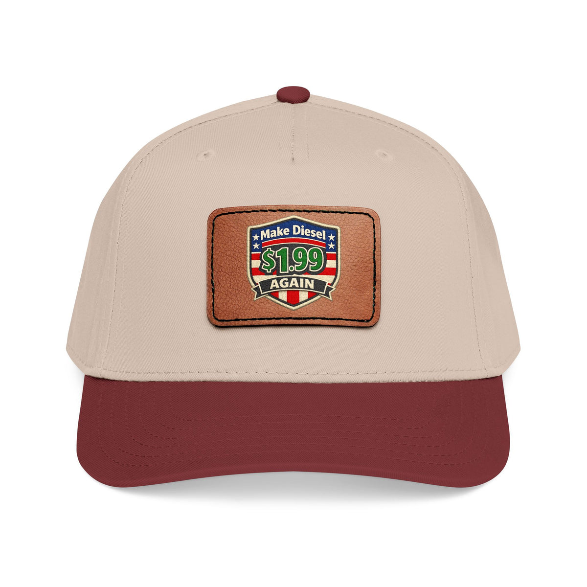 Diesel Mid Profile Baseball Cap with Leather Patch (Rectangle)