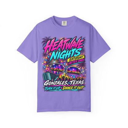 Heatwave Nights T-Shirt — Gonzales, Texas Retro Neon Party Tee
