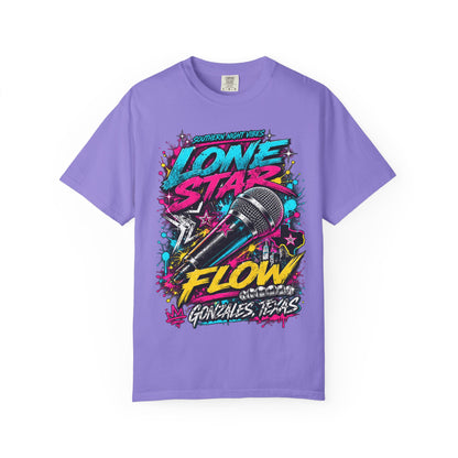 Lone Star Flow Microphone T-Shirt — Gonzales, Texas Retro Rap Tee
