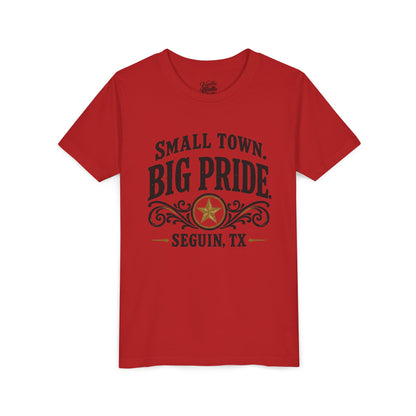Youth Tee — "Small Town. Big Pride. Seguin, TX" Vintage Star