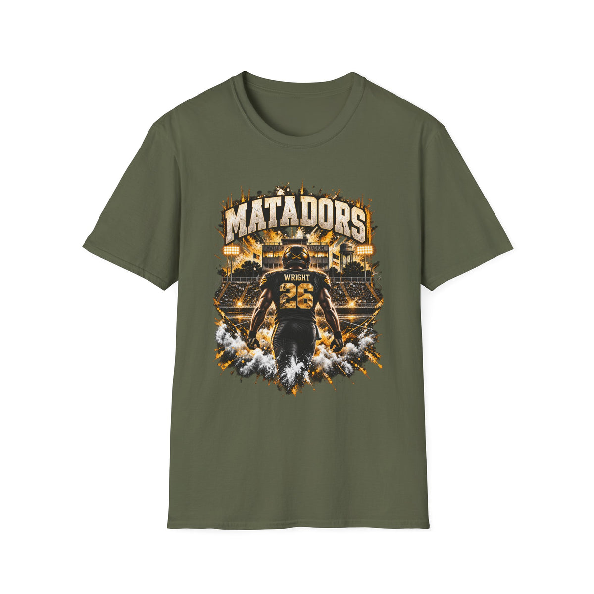 Matadors Football Player Graphic T-Shirt — Team Jersey Number 26 Fan Tee