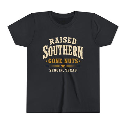 Youth Tee — "Raised Southern, Lone Star" Seguin, Texas Kids Shirt