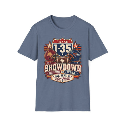 I-35 Texas Showdown Football T-Shirt – Texas State vs UTSA Game Day Tee