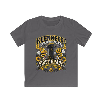 First Grade Kids Tee — 'Koennecke Elementary' Back-to-School Bee Design