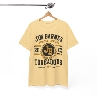 Jim Barnes Middle School Toreadors T-Shirt — School Spirit Tee with JB Crest