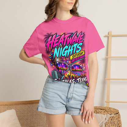 Heatwave Nights T-Shirt — Gonzales, Texas Retro Neon Party Tee