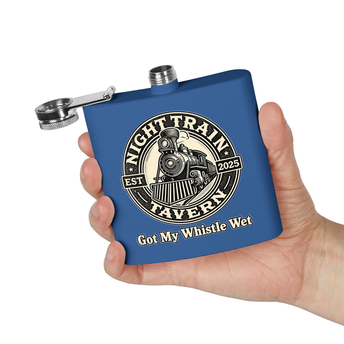 Night Train Stainless Steel Flask, 6oz