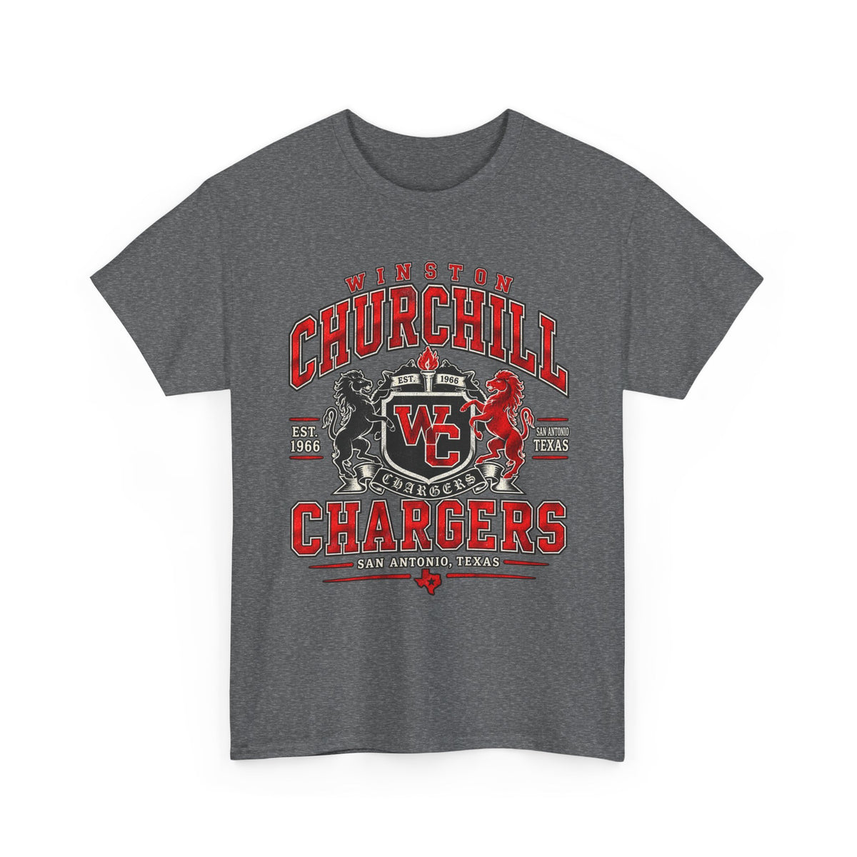 Churchill Chargers School Spirit T-Shirt — WC Logo & Mascot Tee