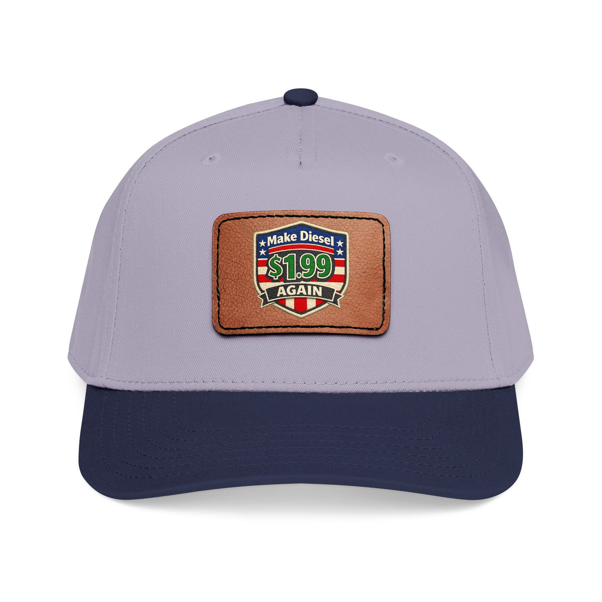 Diesel Mid Profile Baseball Cap with Leather Patch (Rectangle)