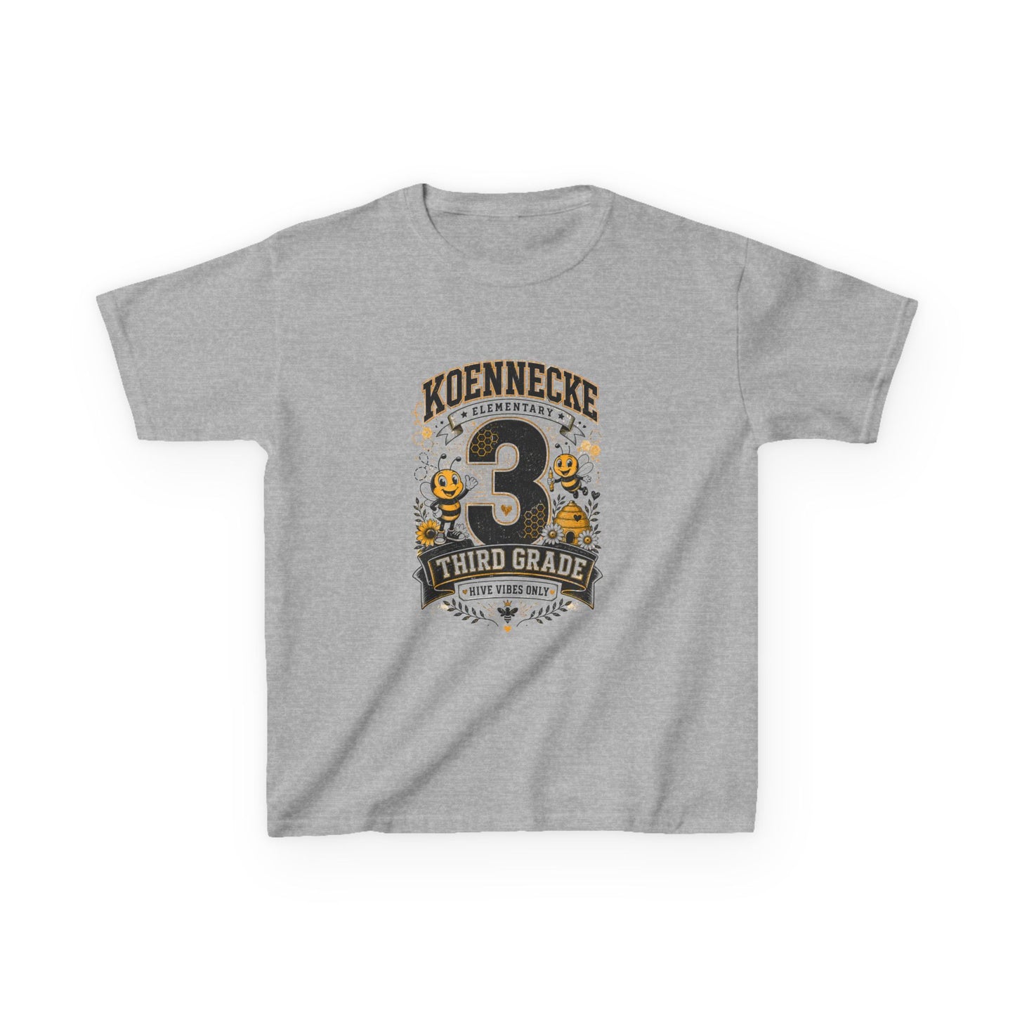 Third Grade Kids T‑Shirt — Personalized 'Koennecke 3' Back to School Tee