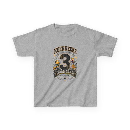 Third Grade Kids T‑Shirt — Personalized 'Koennecke 3' Back to School Tee
